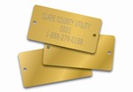 STAMPED BRASS RECTANGLE TAGS 1 X 3 